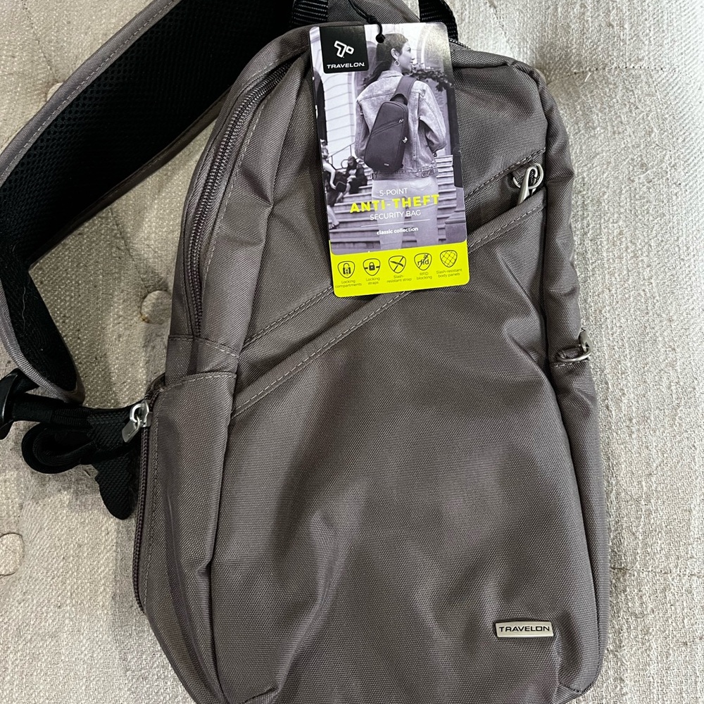 Travelon anti theft sling bag nutmeg